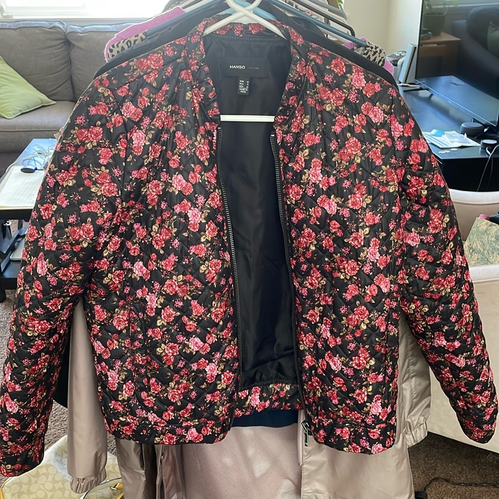 Mango - Floral Bomber Jacket
